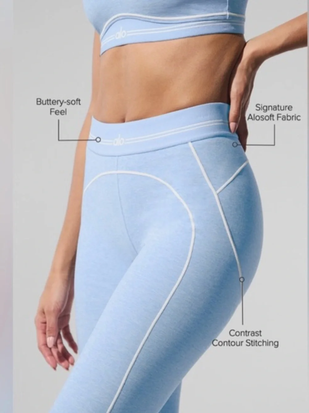 ALO Yoga Alosoft High-Waist Heart Throb Legging-seashell blue/white-M-NWT